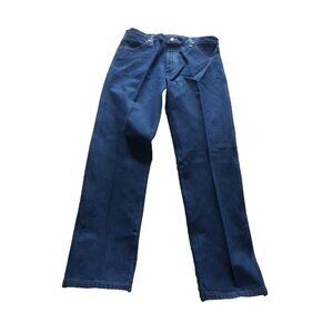Vintage Wrangler Jeans 35x32 Blue Denim Made in Mexico Cowboy Rodeo Boys Work